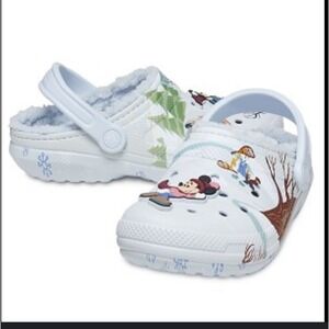 Crocs Lined Disney Mickey Mouse Winter Snowflakes Clogs W10 M8